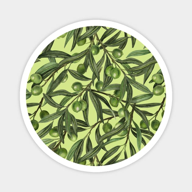 Olive branches on honeydew green Magnet by katerinamk